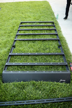 Load image into Gallery viewer, Pictured in black is the assembled 10-20 4Runner 5th Gen Modular Roof Rack with space for extra aluminum bars. The perfect fit and most compatible choice of modular roof rack for your Toyota 4Runner 5th Gen SUV! Available for sale by SMRT Tent in Edmonton, Canada.