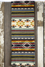 Load image into Gallery viewer, Pictured is a yellow &amp; orange, patterned and laid-out blanket. This is the Heartprint Threads ‘The Ralph’ Aztec Series Double Blanket, created by Ecuadorian Artisans. Throw this warm blanket over your sleeping bag while camping outdoors! Available for sale at SMRT Tent in Edmonton, Canada.

