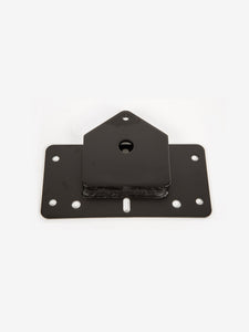 Pictured is a black Universal Mount Plate made from Steel. Perfect for your Canada roof top tent camping trip! Available for sale by SMRT Tent in Edmonton, Canada.